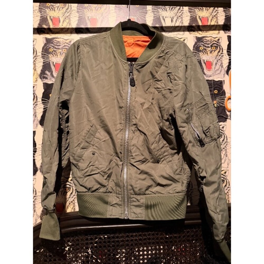 Alpha Industries M Green Orange Reversible Flight Jacket